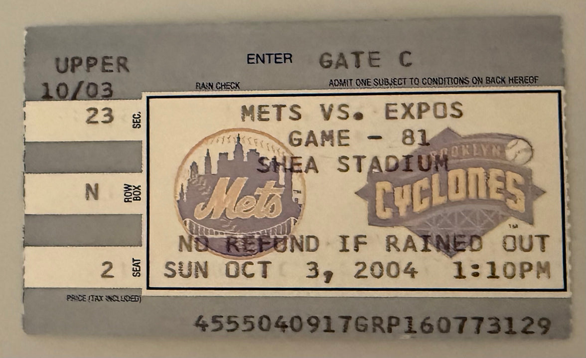 10/3/2004 Montreal Expos Last Ever Game, Tom Glavine Last Ever Game