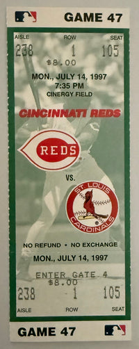 7/14/1997 Cincinnati Reds versus St. Louis Cardinals, Fernando Valenzuela Final Game