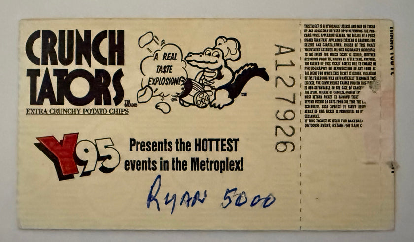 1989 Nolan Ryan Achieved Milestone 5000 K August 22, 1989  Writing on Ticket