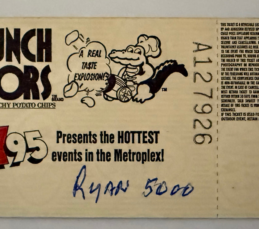 1989 Nolan Ryan Achieved Milestone 5000 K August 22, 1989  Writing on Ticket