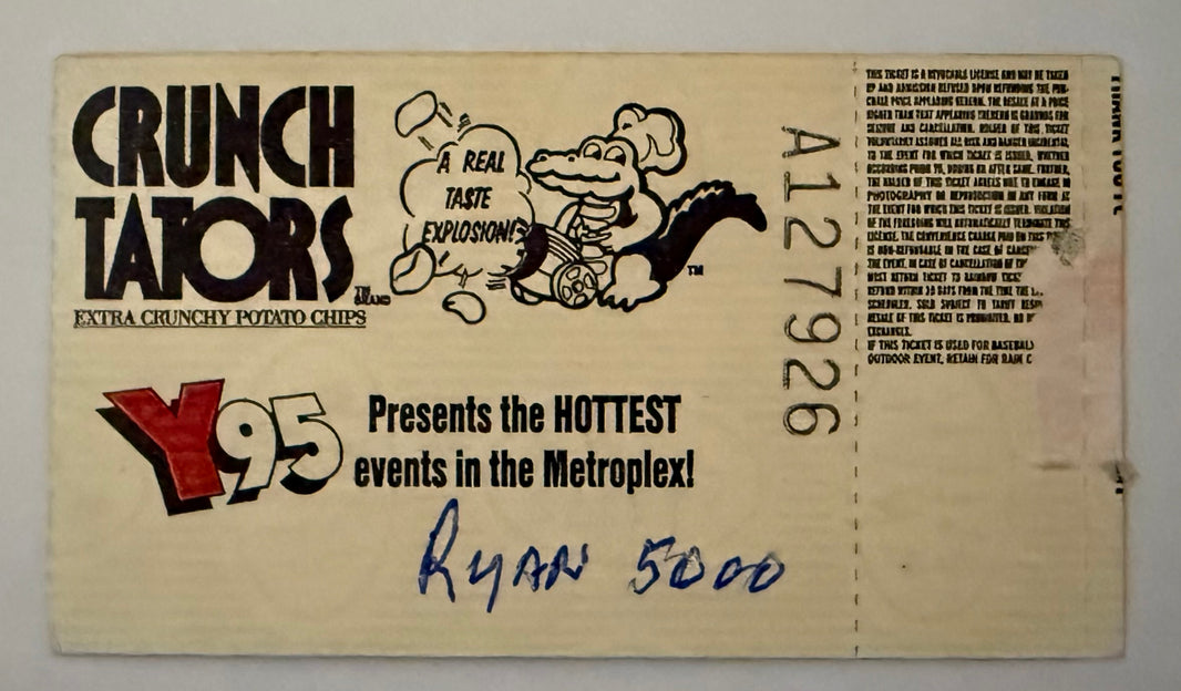 1989 Nolan Ryan Achieved Milestone 5000 K August 22, 1989  Writing on Ticket
