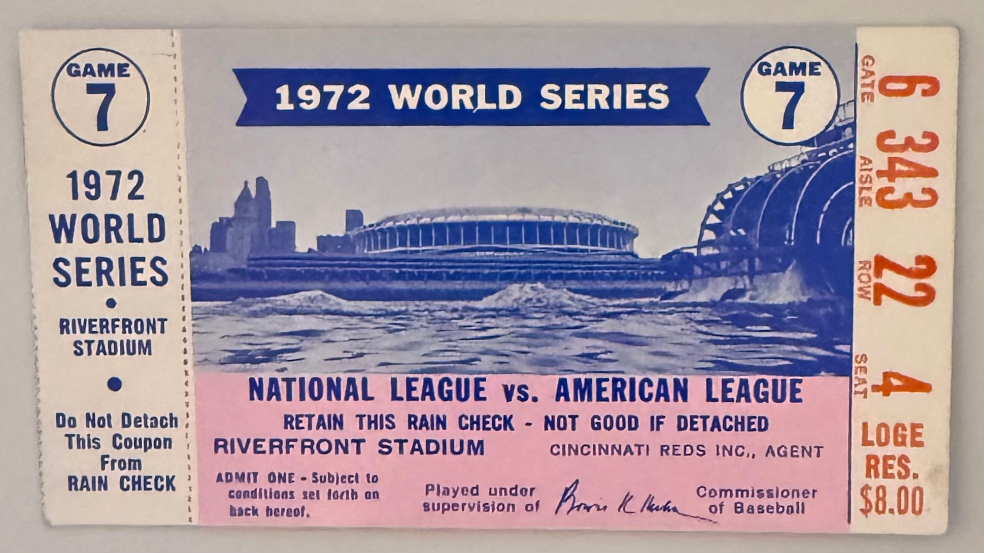 1972 World Series Game Seven, Cincinnati Reds versus Oakland