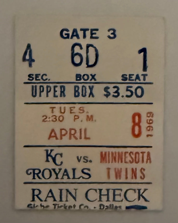 1969 Kansas City Royals First Game Ever, Royals versus Minnesota Twins,  April 8, 1969, Damage to Reverse