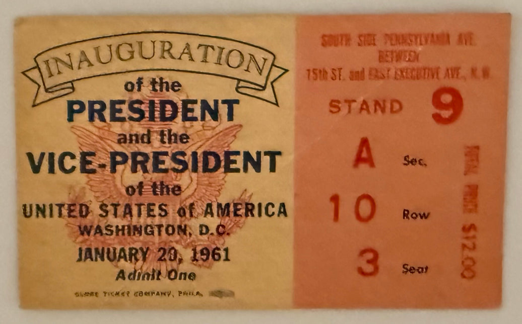 January 20, 1961, JFK Inauguration, Slight Crease, Fair Condition