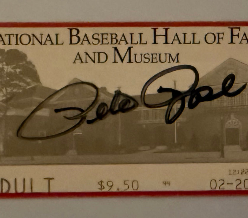 1998 Pete Rose Signs Admission Ticket to National Baseball Hall of Fame and Museum