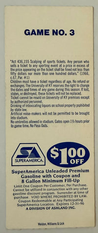 October 12, 1996, University of Kentucky versus South Carolina