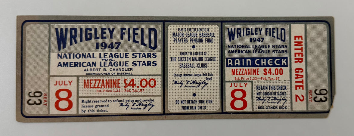 1947 All Star Game at Wrigley Field, July 8, 1947, American League Wins 2-1