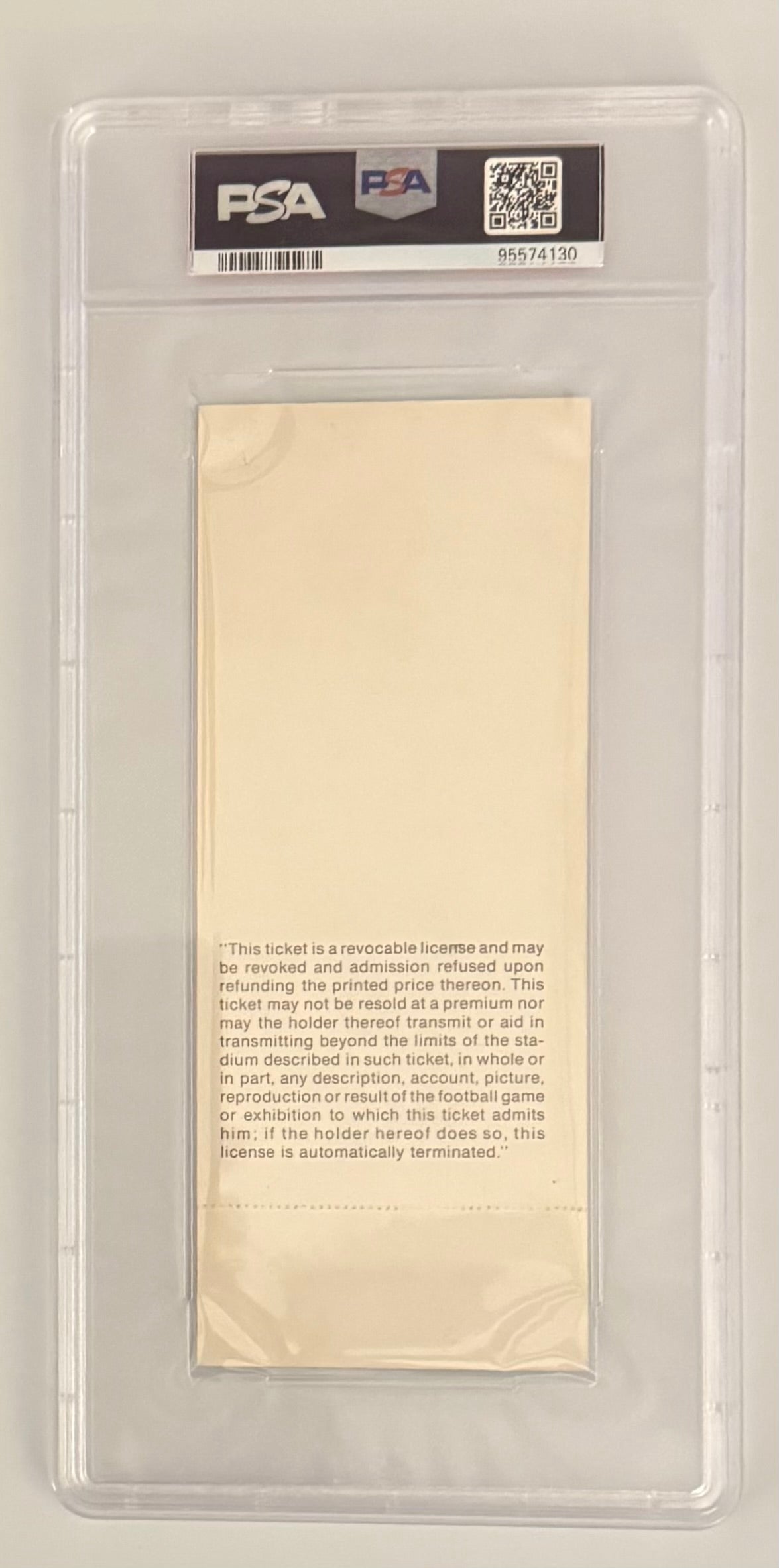 1974 Super Bowl VIII Full Ticket Graded Excellent 5, Dolphins 24 Vikings 7, Larry Czonka MVP
