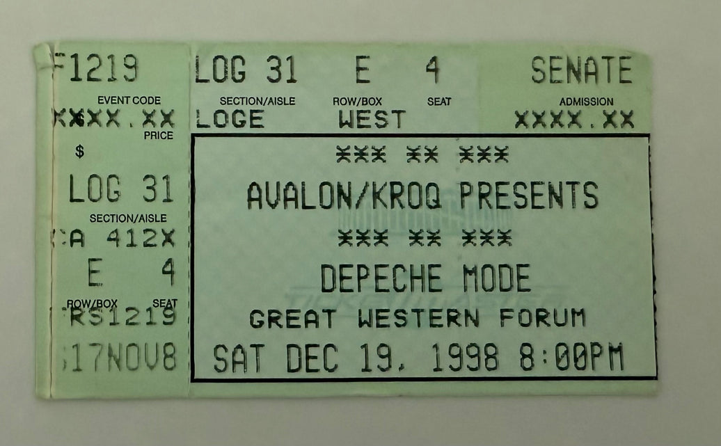 1998 Depeche Mode at the Great Western Forum, December 19, 1988