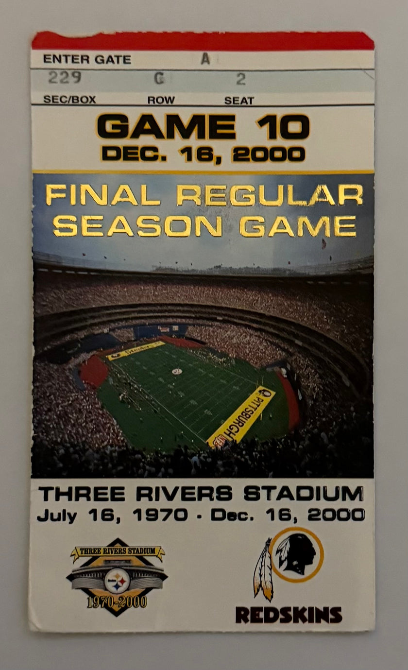 2000 Final Regular Season Football Game at Three Rivers Stadium Pittsburgh Steelers VS. Washington Redskins, December 16, 2000