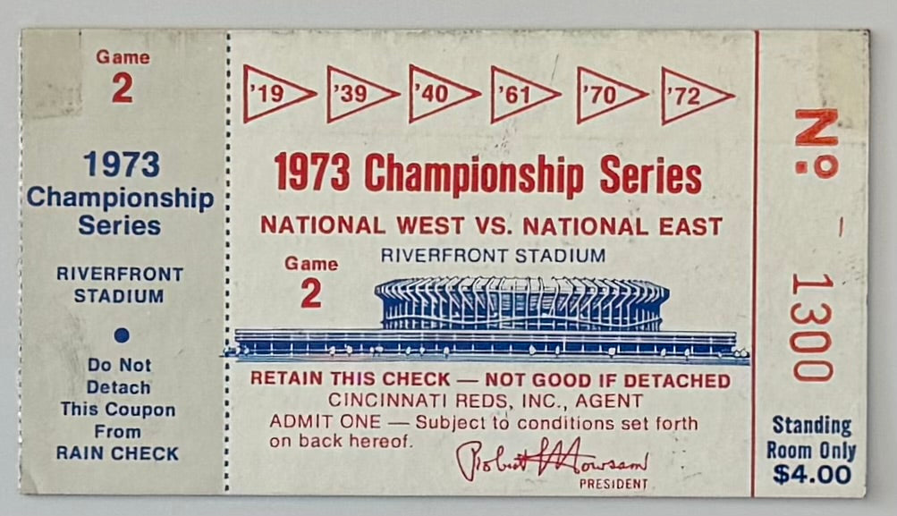 1973 NLCS Game Two, Reds versus Mets, Riverfront Stadium (Condition)