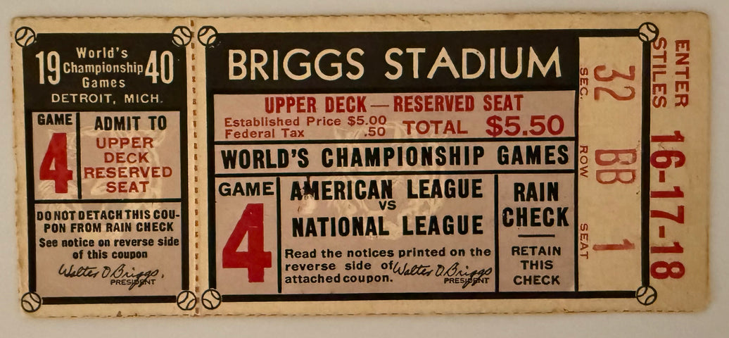 1940 World Series Game Four, Tigers versus Reds, Briggs Stadium