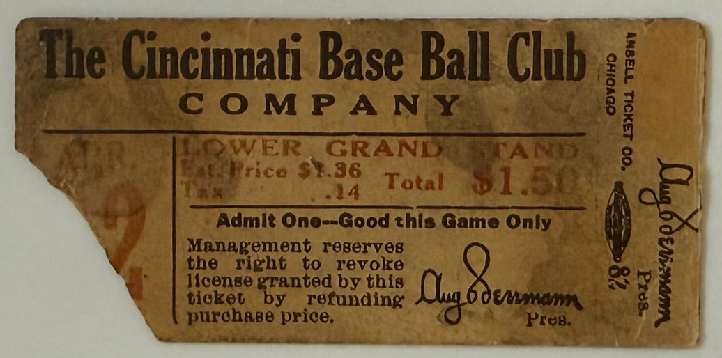 1917 - 1920 Cincinnati Reds Redland Field Stub