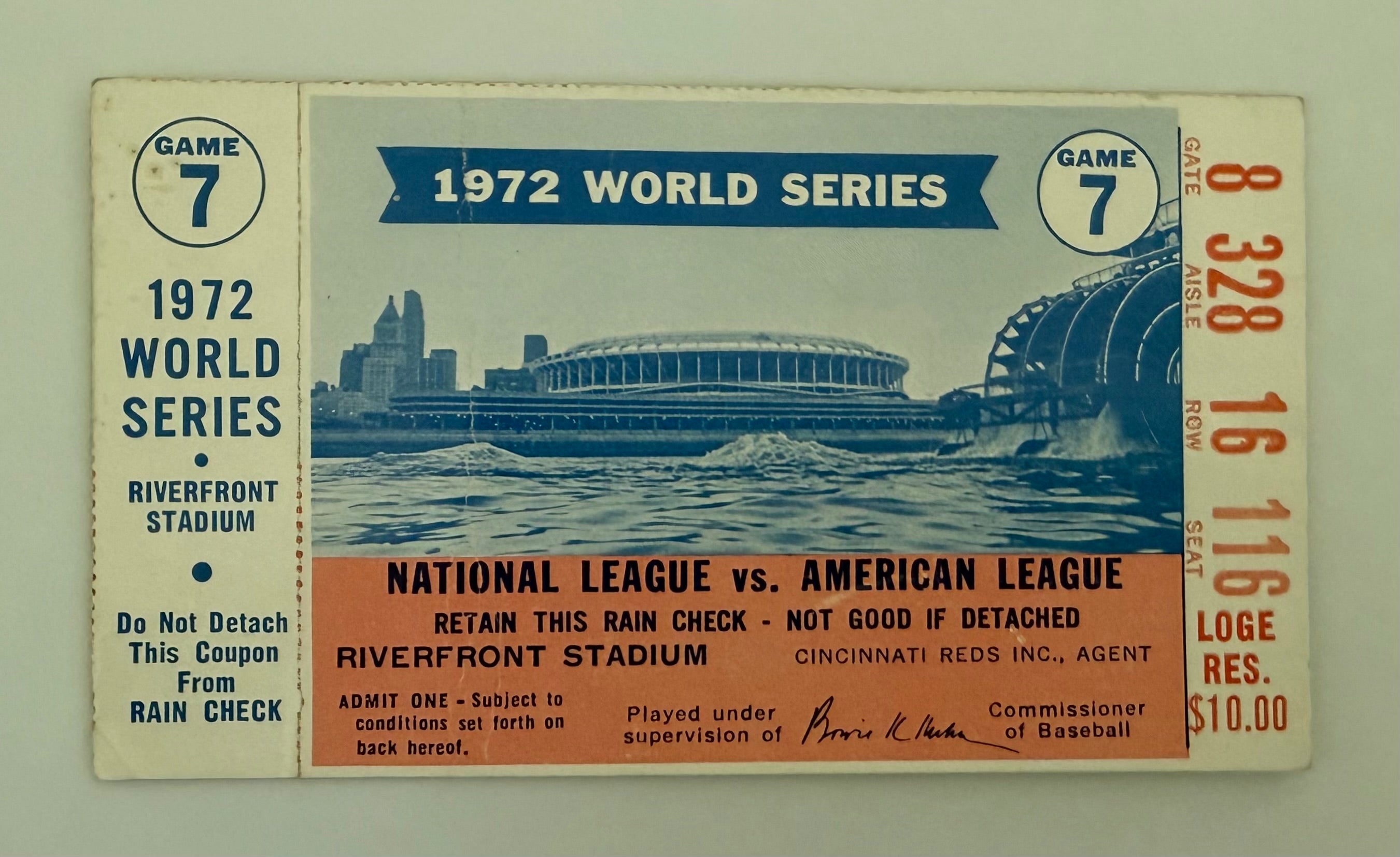 1972 World Series Game 7 Cincinnati Reds at Riverfront Stadium versus Oakland Athletics