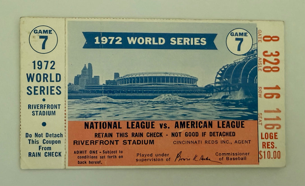 1972 World Series Game 7 Cincinnati Reds at Riverfront Stadium versus Oakland Athletics