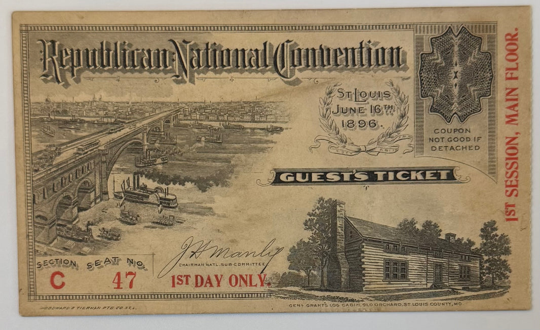 June 16, 1896, Republican National Convention, Guest Ticket