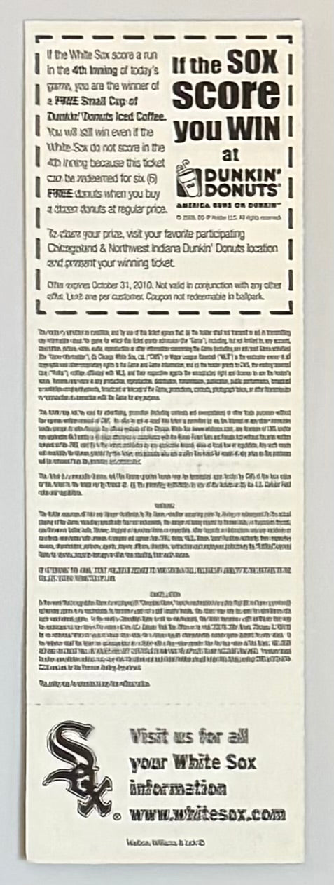April 5, 2010, Chicago White Sox Opening Day vs Cleveland