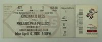 2016 Reds Opening Day Ticket 4/4/2016