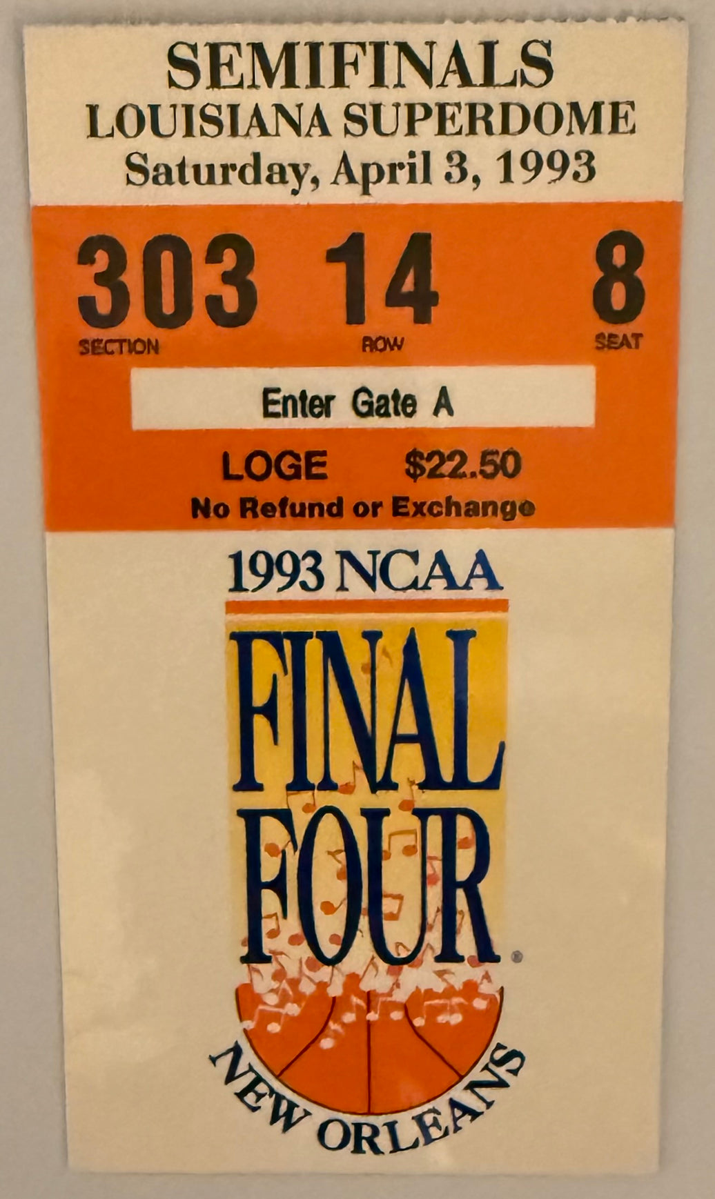 April 3, 1993, NCAA Semifinals, North Carolina versus Kansas/Michigan versus UK