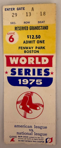 1975 World Series, Game 6, Red Sox versus Reds, Carlton Fisk Walk Off Home Run