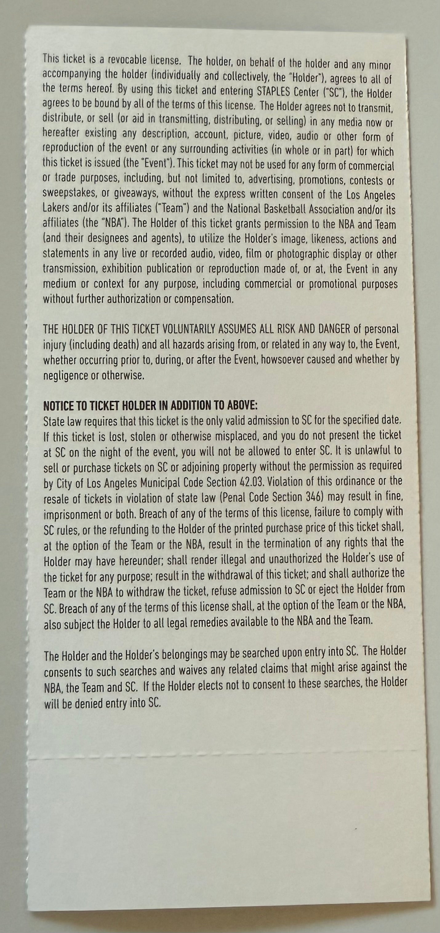 4/13/2016 Kobe Bryant Final Game (With Lanyard)