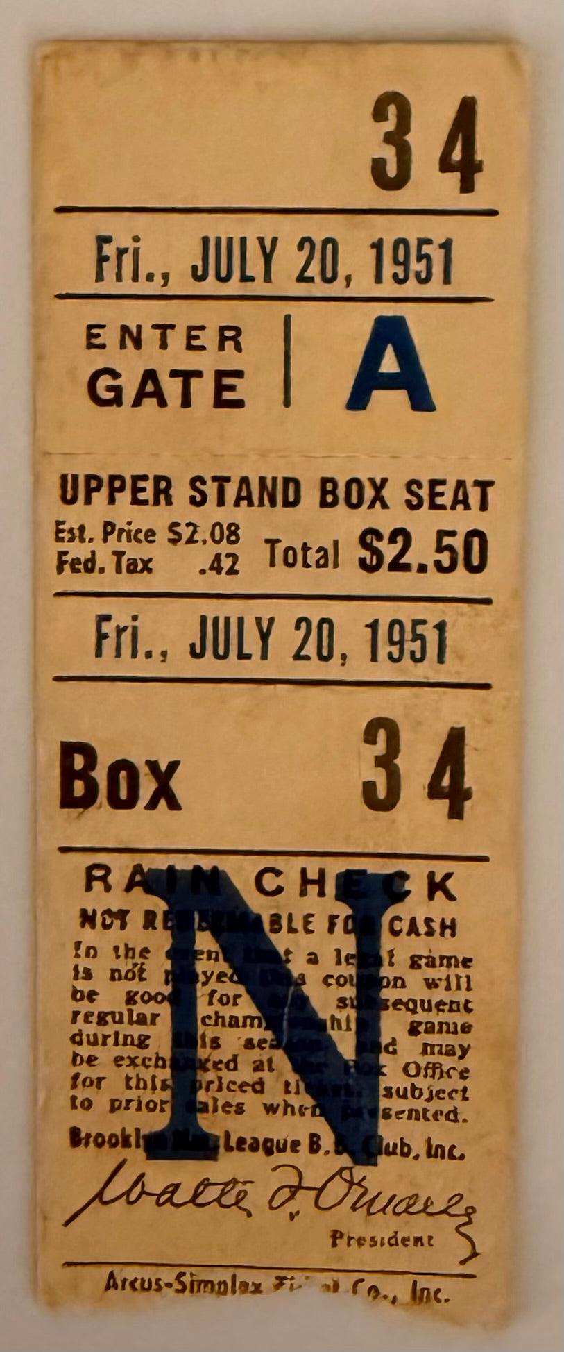 July 20, 1951, Brooklyn Dodgers versus St. Louis, Jackie Robinson 2 Hits, Roy Campanella 1 HR