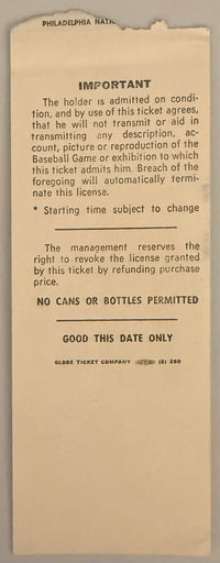 April 10, 1971, Opening Day, Veterans Stadium, Phillies-Good Condition
