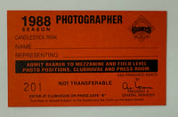 1988 San Francisco Giants Candlestick Park Press Pass