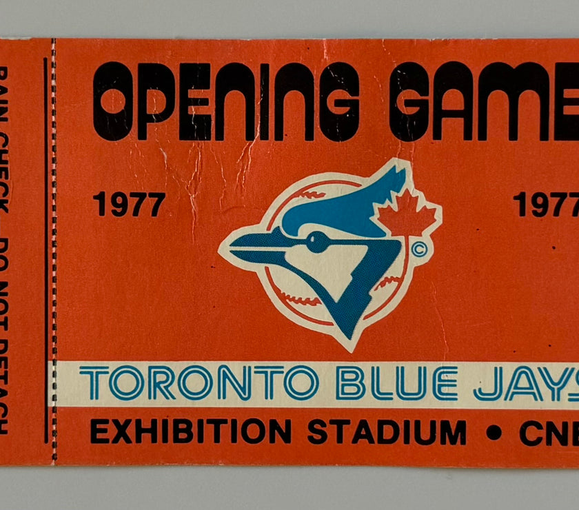 1977 Toronto Blue Jays First Opening Day Ticket and Game, April 7, 1977