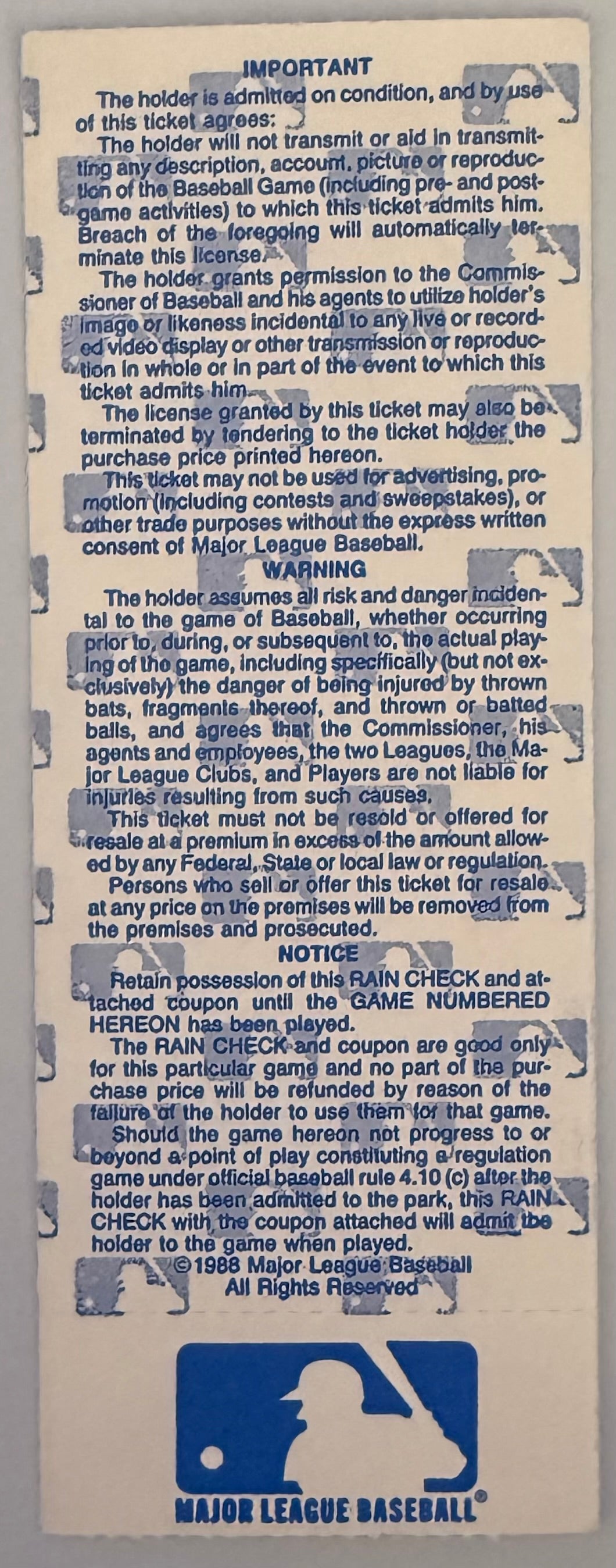 1988 World Series, Game 1, Dodgers -5 Athletics-4, October 15, Kirk Gibson Home Run-Very Good Condition