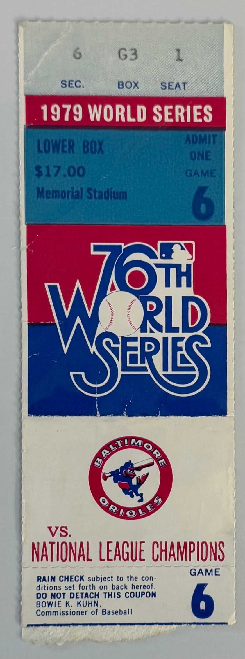 1979 World Series Game 6, Orioles versus Pirates, 10/16/1979, CR