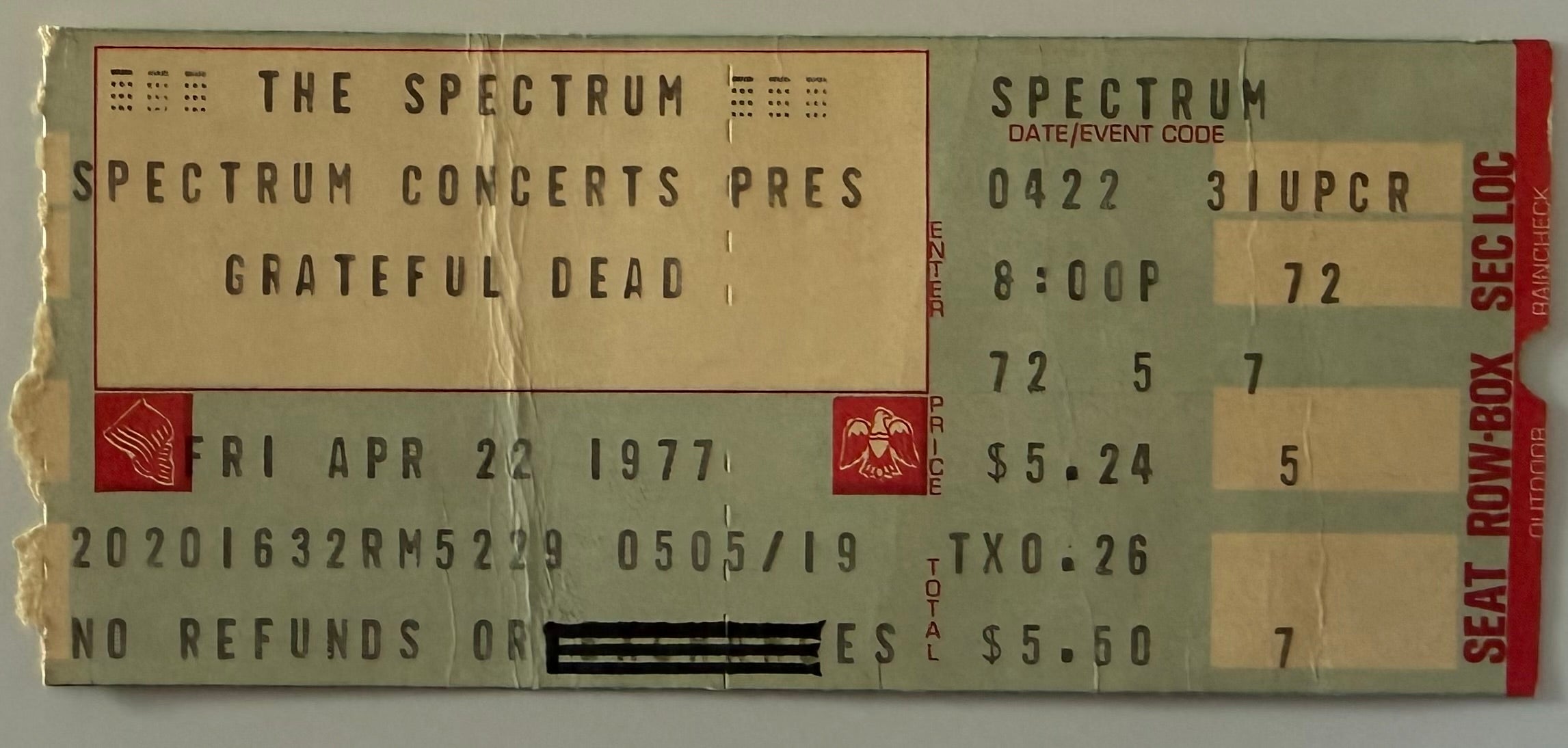 April 22, 1977, Grateful Dead, The Spectrum