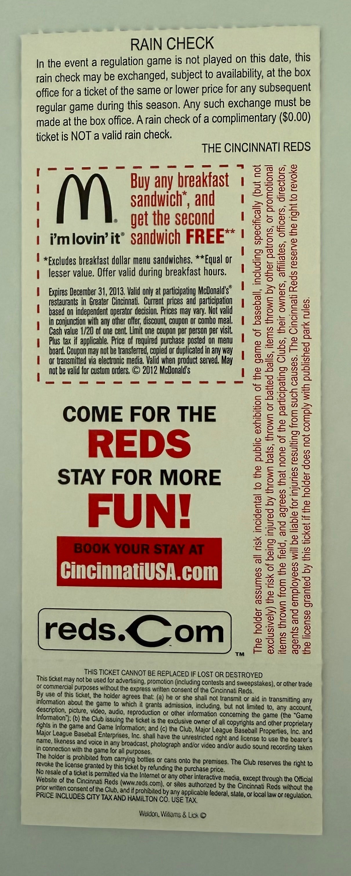 2013 Homer Bailey Pitches No Hitter for the  Cincinnati Reds versus the San Francisco Giants July 2, 2013