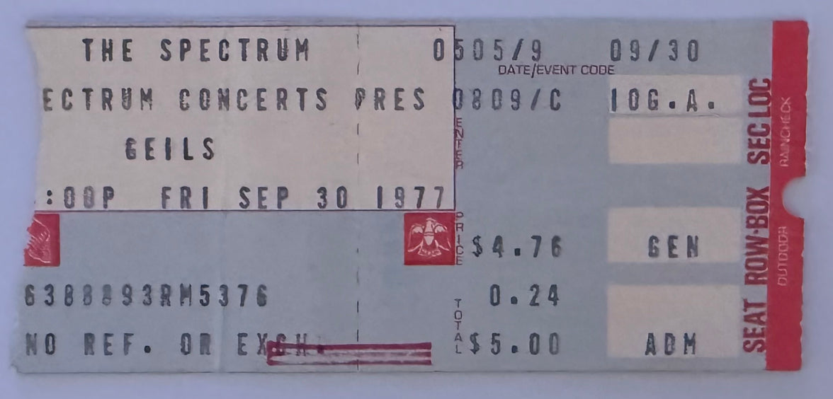 September 30, 1977, Geils, The Spectrum