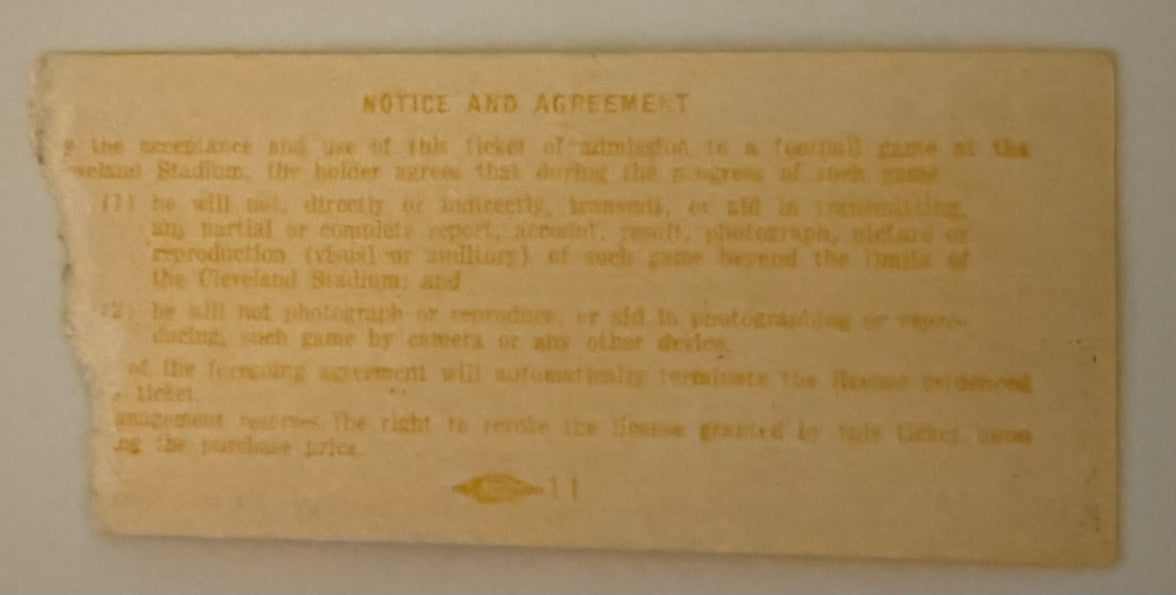 11/1/1953 Browns versus Redskins
