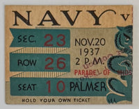 1937 Navy versus Princeton at Palmer Fieldhouse, November 20, 1937