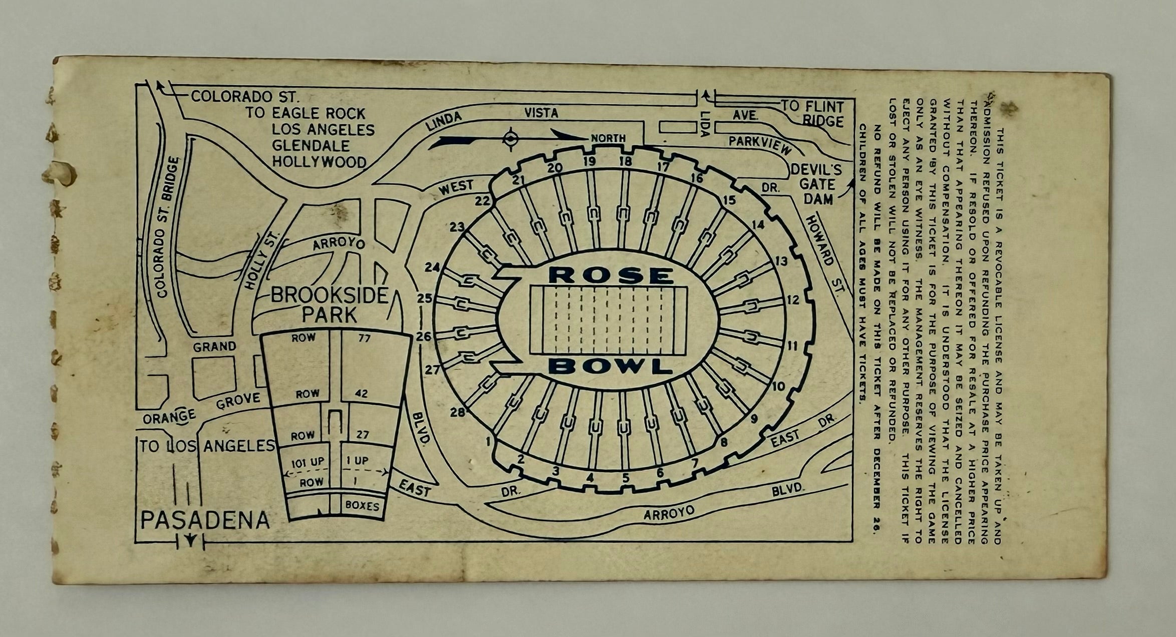 1950 Rose Bowl College Football Game in Pasadena, Ohio State Buckeyes 17 California Golden Bears 14, January 2, 1950