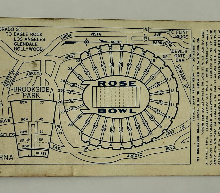 1950 Rose Bowl College Football Game in Pasadena, Ohio State Buckeyes 17 California Golden Bears 14, January 2, 1950