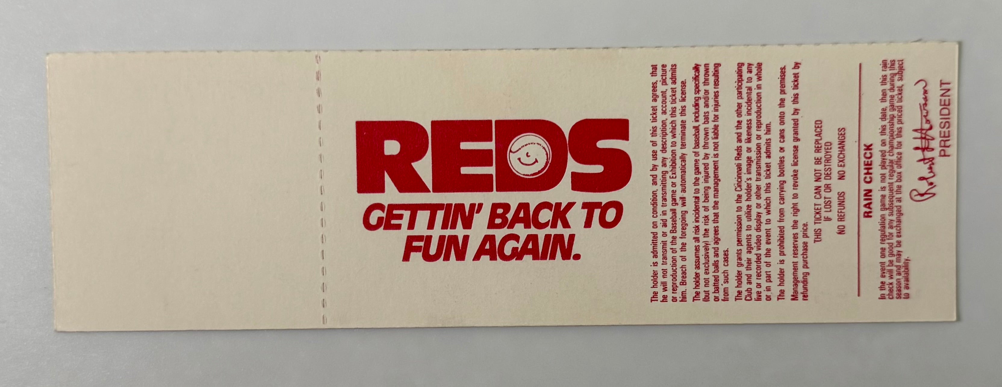 1985 Full Ticket Pete Rose Achieves Milestone Hit 4192  to Break Ty Cobb‘s Record September 11, 1985