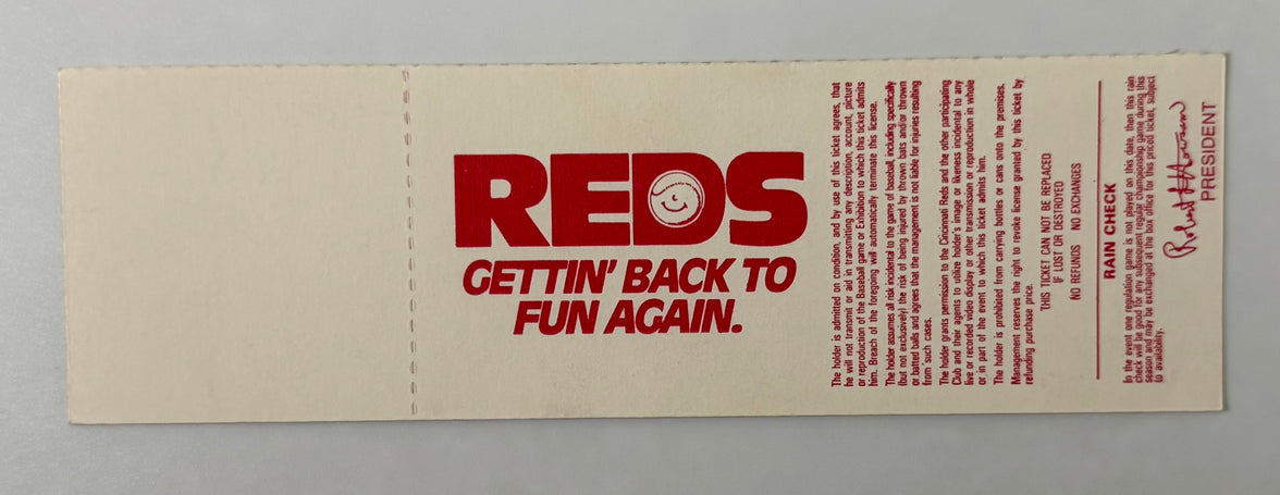 1985 Full Ticket Pete Rose Achieves Milestone Hit 4192  to Break Ty Cobb‘s Record September 11, 1985