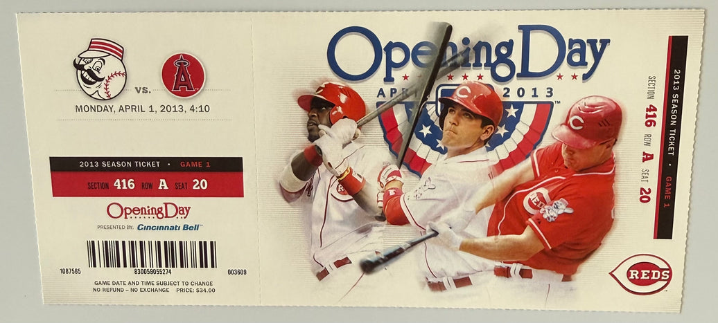 April 1, 2013, Opening Day, Cincinnati Reds