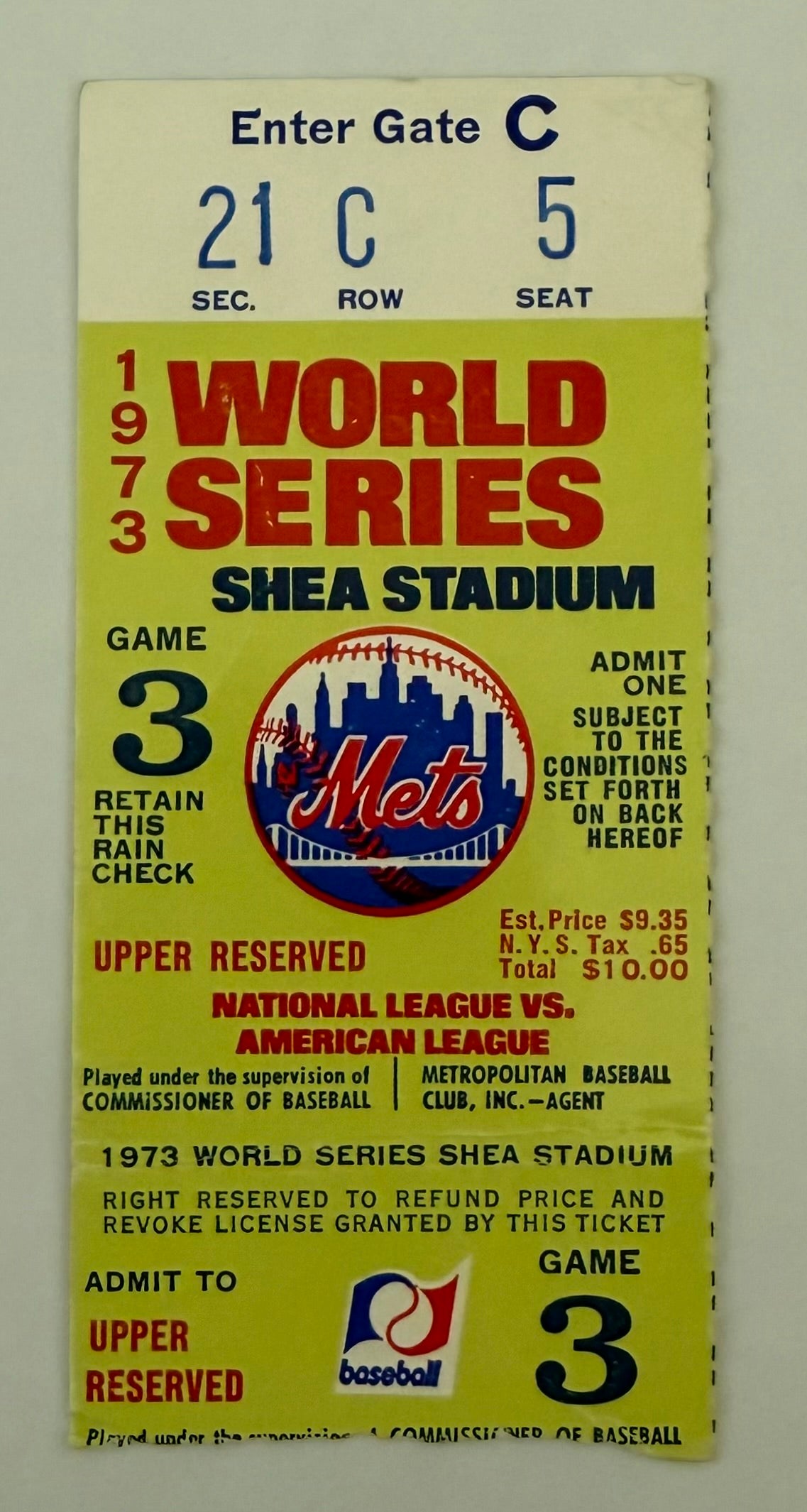 1973 World Series Game 3 at Shea Stadium, Willie Mays Last Game