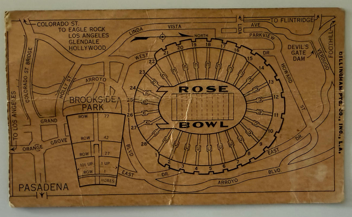 1938 January 1, 1938, Rose Bowl Game Between Alabama and California