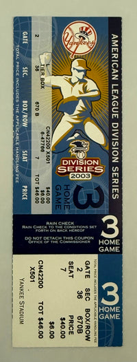 2003 American League Division Series  Home Game 3 New York Yankees
