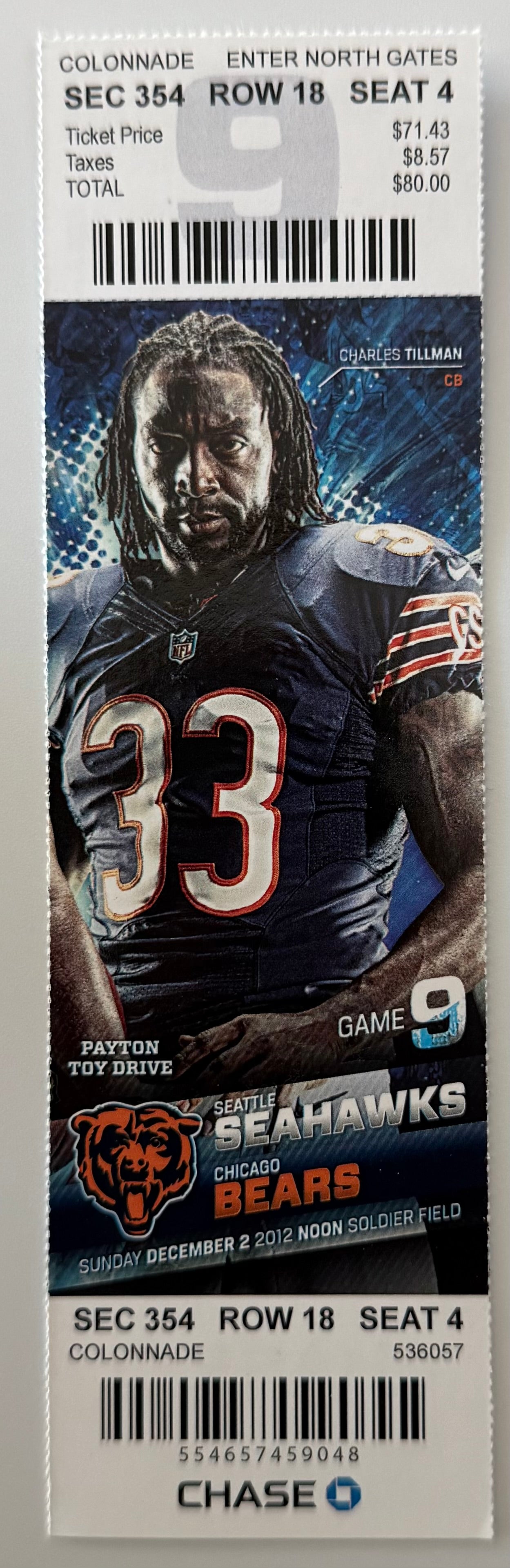 12/2/2012 Brian Urlacher Final Game, Chicago Bears