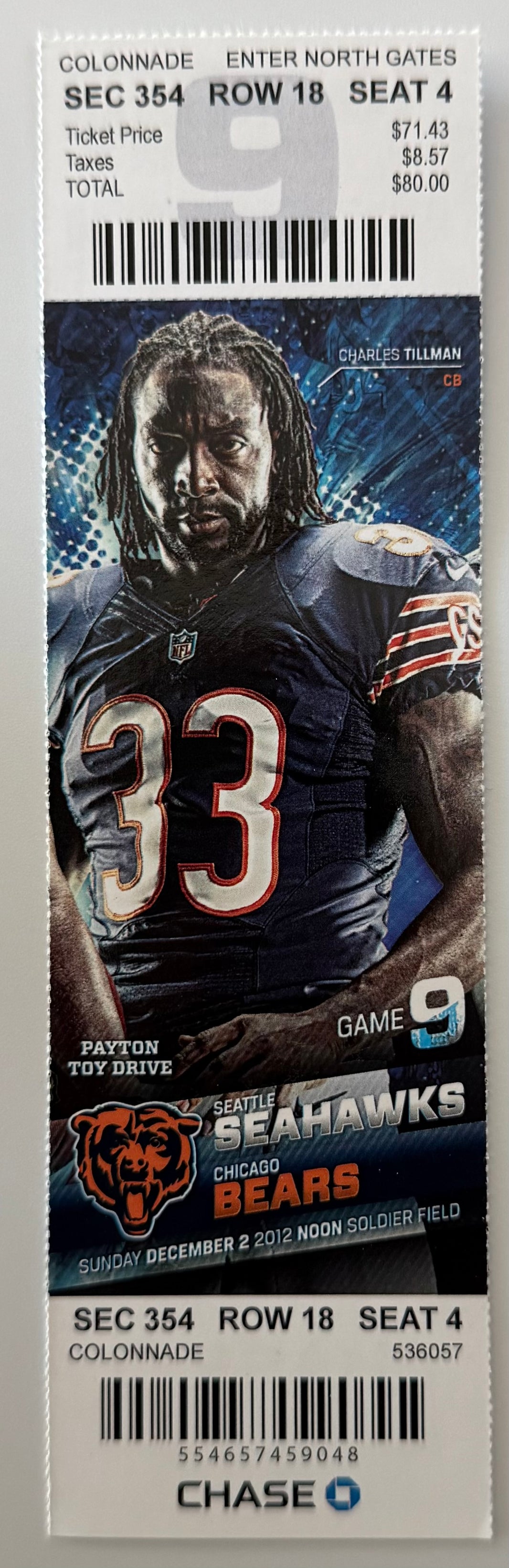 12/2/2012 Brian Urlacher Final Game, Chicago Bears
