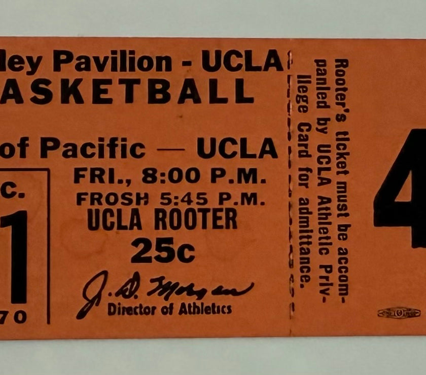 1970 Bill Walton’s Third College Game, Freshman Team, Pauley Pavilion UCLA, December 11, 1970