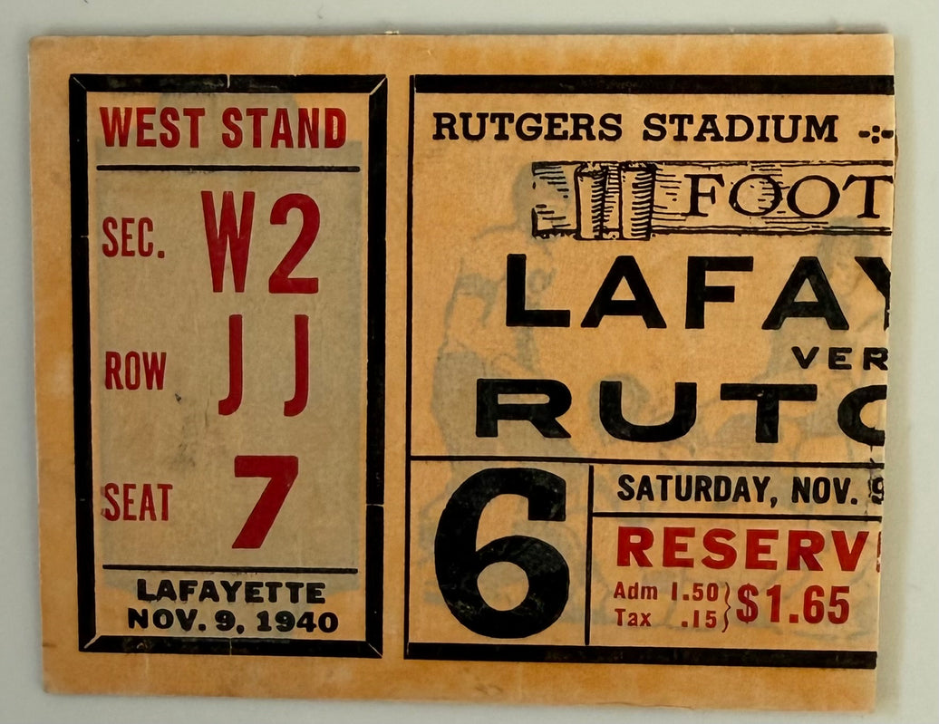 November 9, 1940, Lafayette versus Rutgers