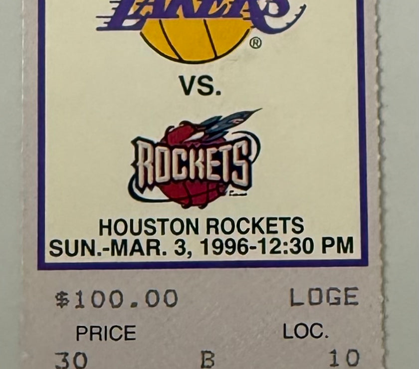 1996 LA Lakers VS. Houston Rockets at Great Western Forum, March 3, 1996