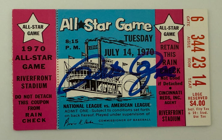 1970 Major League Baseball All Star Game, June 14, 1970 at Riverfront Stadium, Pete Rose Ray Fosse Collision, Signed by Rose